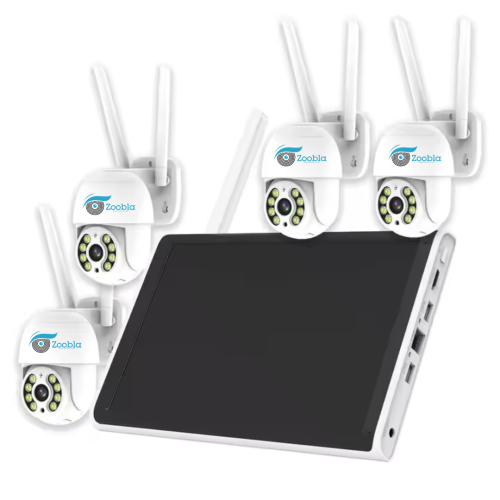 JAZ-10.1inch KIT Home Alarm System Wireless with Cloud Storage 4 Channels CCTV Camera System
