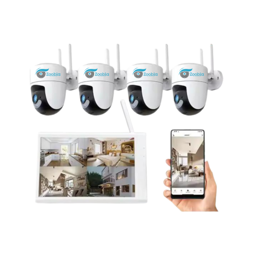 JAZ-10.1 Inch Monitor CCTV Camera Kit Real-time HDD Recording Night Vision Video NVR System WiFi PTZ