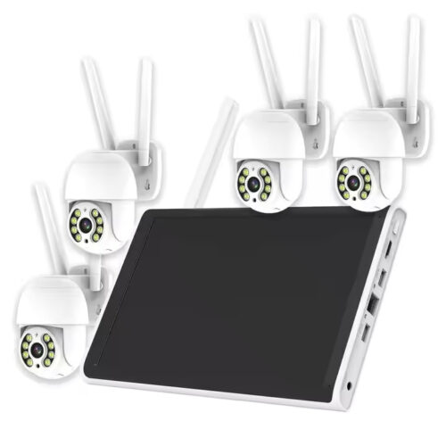JAZ-10.1inch KIT Home Alarm System Wireless with Cloud Storage 4 Channels CCTV Camera System